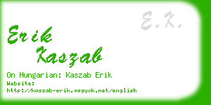 erik kaszab business card